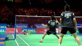 Badminton Highlights  Ahsan amp Setiawan vs Endo amp Hayakawa  All England 2014 MD Finals [upl. by Peh969]