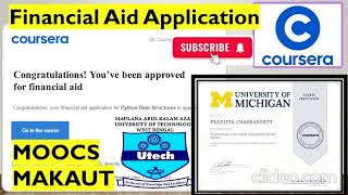 How to apply Financial aid in COURSERA for MOOCs  Makaut 2024 [upl. by Nylrehc]