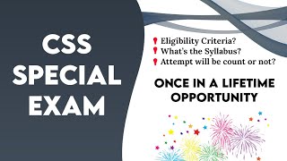 What is Special CSS Exam  Eligibility Syllabus amp All other details  Ghulam Hussain PMS [upl. by Nidla429]