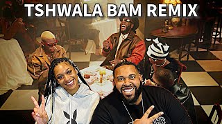 AMERICANS REACT TO TITOM YUPPE amp BURNA BOY  TSHWALA BAM REMIX FT SNE [upl. by Dymphia]