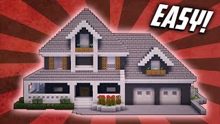 Minecraft How To Build A Suburban Mansion House Tutorial 4 [upl. by Cristabel602]