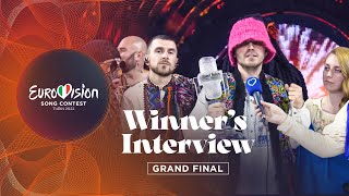 FIRST INTERVIEW 🇺🇦 Kalush Orchestra from Ukraine the winners of the Eurovision Song Contest 2022 [upl. by Chatterjee]