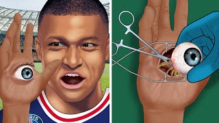 ASMR Help Kylian Mbappe solve problems in new challenges  WOW Brain Removal Animation [upl. by Eidnalem]