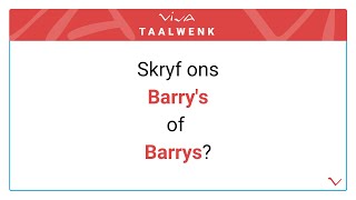 Skryf ons Barrys of Barrys [upl. by Ahseetal]