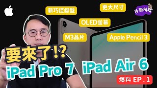 2024 年新版 iPad Air 6、iPad Pro 7 要來了！？ 規格搶先報！ [upl. by Marice]