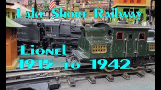 Lionel Prewar O Gauge Trains 1915 to 1942 on TRail Lake Shore Railway No 153 [upl. by Ahtera]