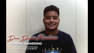 KwentongLycean ni Dan Davin Mendoza BS Marine Engineering 4th Year at Top 3 Exemplary Student [upl. by Catie]