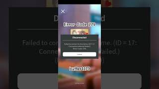 Error Code 279 robloxerror roblox [upl. by Sissie]