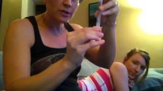 Sara and Hilary IVF Journey 1st Progesterone Shot [upl. by Solracnauj]