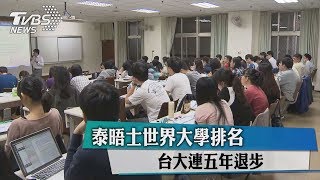 泰晤士世界大學排名 台大連五年退步 [upl. by Nyleek]