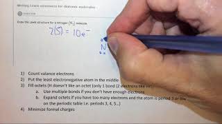 91e Writing Lewis structures for diatomic molecules [upl. by Scurlock657]