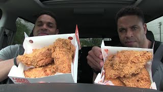 Eating 6 Spicy Popeyes Chicken Breast hodgetwins [upl. by Aveneg38]