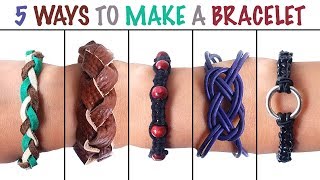 5 Ways To Make A Bracelet For Men  Easy DIY Tutorial  Kreena Desai [upl. by Audwin]