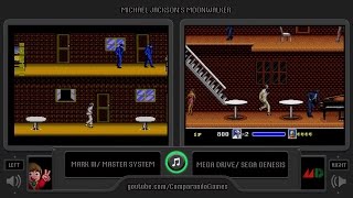 Michael Jacksons Moonwalker Master System vs Sega Genesis Side by Side Comparison [upl. by Lebar652]