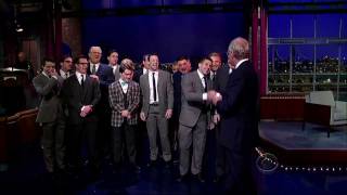 Late Show w Letterman How to Succeed cast performs quotBrotherhood of Manquot 51911 [upl. by Aisenat]