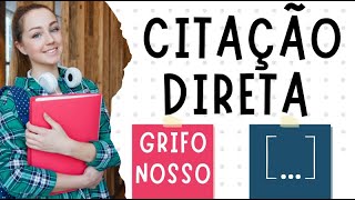 Aprenda a fazer citação direta longa com grifo nosso e colchetes [upl. by Annahoj]