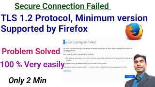 How to solved tls 12 Protocol error problem  minimum version supported by firefox browser error [upl. by Marl]