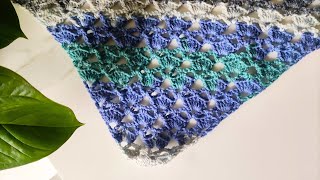 Tutorial uncinetto sciarpa scialle baktus facile per principianti  Crochet scarfbaktus beginner [upl. by Aizahs]