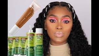 GRWM  REVIEWING FENTY BEAUTY HYDRATING FOUNDATION  WIG INSTALL ORS FIX IT LINE [upl. by Hazaki]