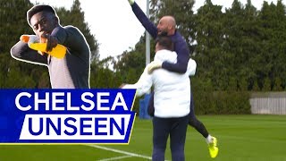 Epic Forfeit For Kepa Arrizabalaga In Goalkeepers Crossbar Challenge 🤣  Chelsea Unseen [upl. by Munsey]