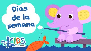 Días de la Semana Canción para Niños  Canciones Infantiles con Letras  Kids Academy Español [upl. by Yatnuahs]