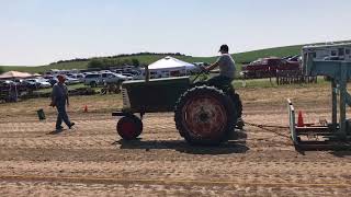 1949 Oliver 66 pulling tractor Rae Valley Heritage Association Petersburg NE 2017 [upl. by Saimerej465]