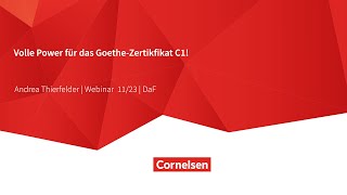 Webinar 1123 I DaF I Volle Power für das GoetheZertifikat C1 [upl. by Yklam]