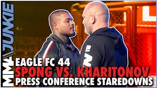 Eagle FC 44 Spong vs Kharitonov press conference staredowns [upl. by Airda]