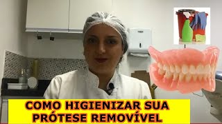 Como Limpar sua Prótese Dentária Móvel [upl. by Yelnoc135]