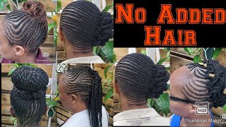 Protective Cornrow styles on Natural hairNo Extensions no added hairNew Growth Naturals salon [upl. by Cord88]