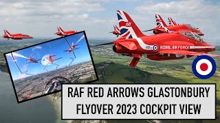 RAF Red Arrows Glastonbury festival flyover 2023 Cockpit view [upl. by Ehtnax]