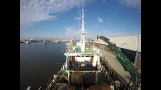 UK268 “JacobaAlyda” Sailing to Lauwersoog and landing the catch fishing sea trawling fish [upl. by Aneet700]