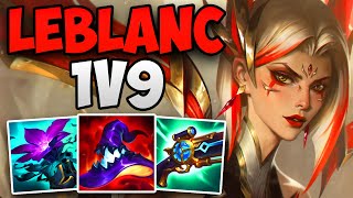 INSANE LEBLANC 1V9 CARRY IN CHALLENGER  CHALLENGER LEBLANC MID GAMEPLAY  1411 [upl. by Nirra]