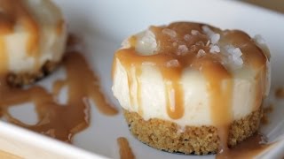 How to Make Mini Salted Caramel Cheesecake  Thanksgiving Dinner Menu  Simply Bakings [upl. by Fawcett]