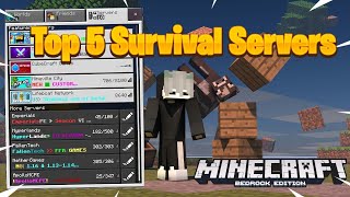 Top 5 Survival Servers for MCPE Minecraft Bedrock Xbox PS4 Windows 10 Pocket Edition [upl. by Ahsenat]