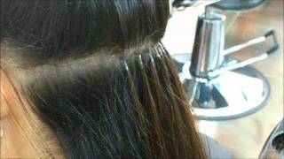 Keratin Glue Hair Extensions by Euphora Best Hair Salon in Queens NY [upl. by Ecinrev]