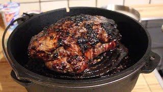 Schweinebraten mit einer Pflaumenmusmarinade aus dem Dutch Oven [upl. by Krauss]