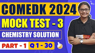 COMEDK 2024 Test Series Chemistry Mock Test 3 Solution Part 1 Q130 [upl. by Nwahsd]