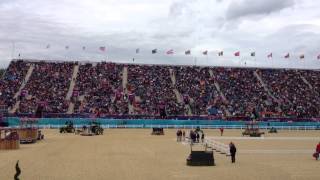 London 2012 Dressage at Greenwich Crowd Doing the Wave [upl. by Ecila]