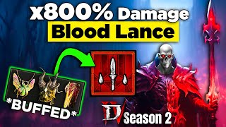 God Tier Blood Lance Build Necro Guide for Season 2 Diablo 4 [upl. by Ahsieken]