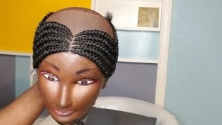 DIY Ghana Braided Middle Part Crochet WigUsing Easy wave Crochet [upl. by Htilil]