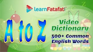 English Vocabulary Words Picture Dictionary for Kids on Alphabet A to Z  In Hindi [upl. by Teresita]