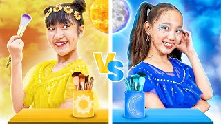 Day Girl vs Night Girl With One Colored Makeover Challenge  Baby Doll TV [upl. by Vaas]