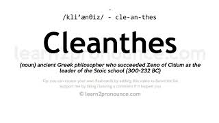 Pronunciation of Cleanthes  Definition of Cleanthes [upl. by Anelys]