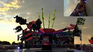 EXTREME orbiter ride Stanley Thurstons Fun Fair Letchworth 2014 [upl. by Ahsilef]