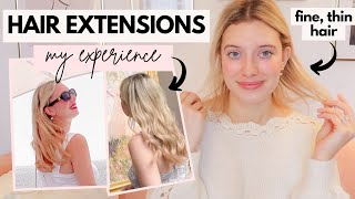 My HAIR EXTENSIONS Experience with FINE THIN HAIR  From Installation to Removal [upl. by Woodall357]