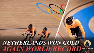 Track Cycling Netherlands Smash World Record Again to Win Mens Team Sprint Gold [upl. by Mary]