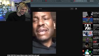 xQc Dies Laughing at Tyrese Gibson Crying [upl. by Tera423]