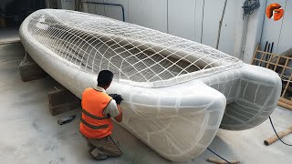 Man Builds Amazing Boat Using Wire Mesh and Fiberglass  by bkscreative [upl. by Misti331]