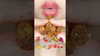 ASMR EMOJI FOOD🍫🌈🥭🍇🥇🍭🥓🎈🎈🥤이모지 먹방 sped up [upl. by Spike877]